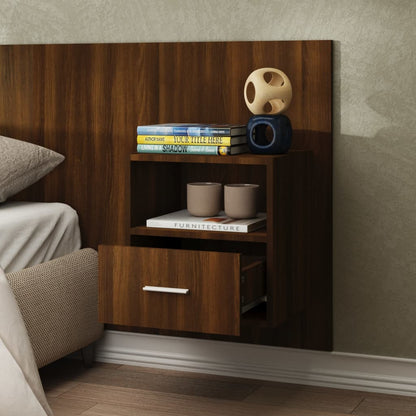 Wall Bedside Cabinets 2 pcs Brown Oak Engineered Wood