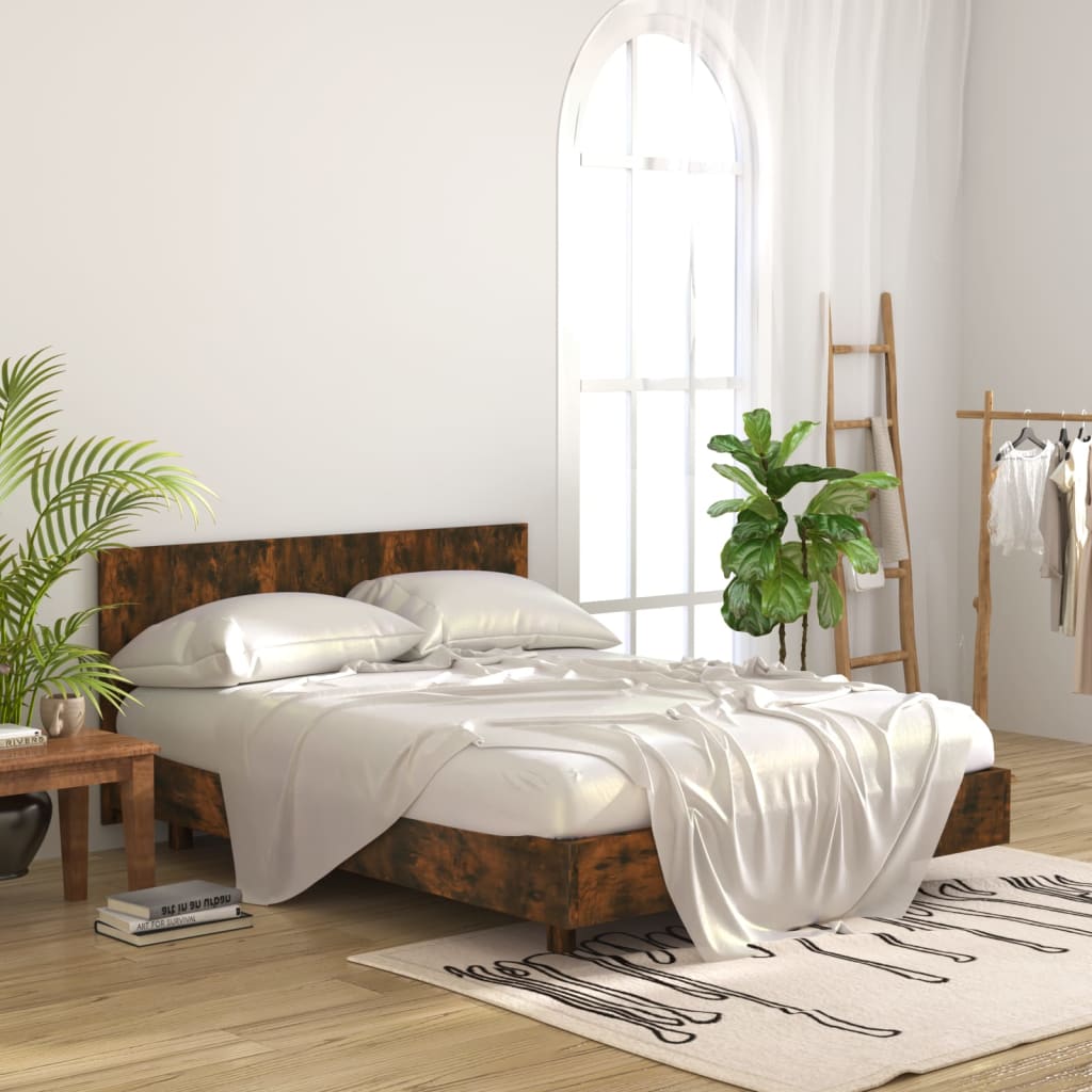 Bed Headboard - Smoked Oak Engineered Wood