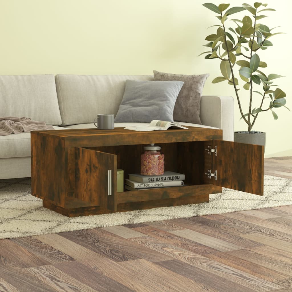 Coffee Table Smoked Oak Engineered Wood - 102×50×45cm