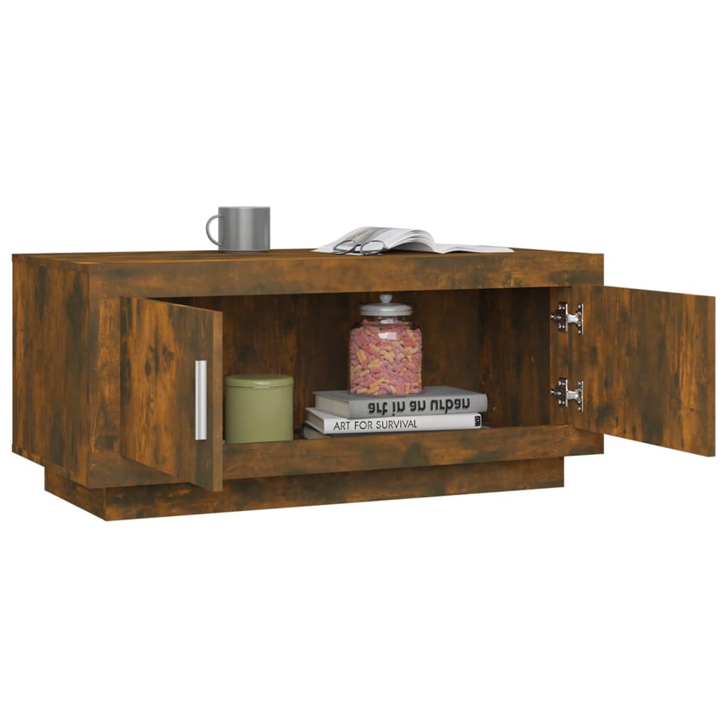 Coffee Table Smoked Oak Engineered Wood - 102×50×45cm