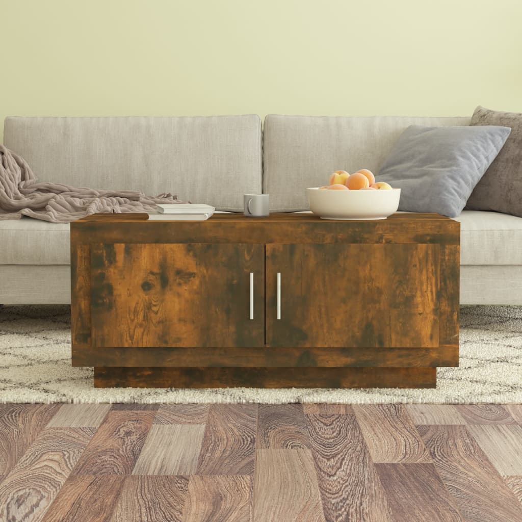 Coffee Table Smoked Oak Engineered Wood - 102×50×45cm