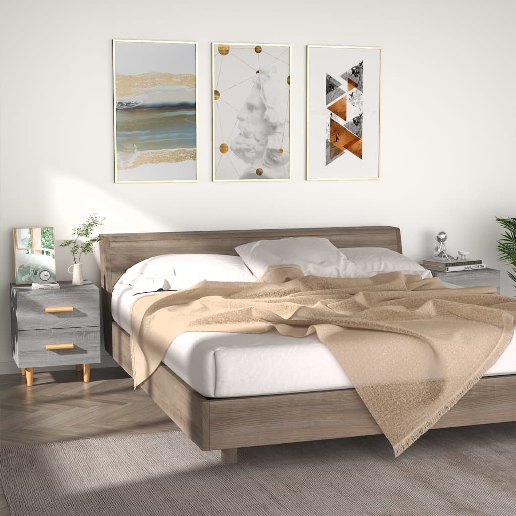 Bed Cabinets 2 pcs Grey Sonoma
