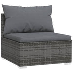 3 Piece Garden Lounge Set with Cushions Poly Rattan Grey