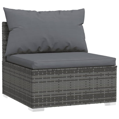 Contemporary Comfort: 5-Piece Poly Rattan Garden Lounge Set in Elegant Grey with Cushions