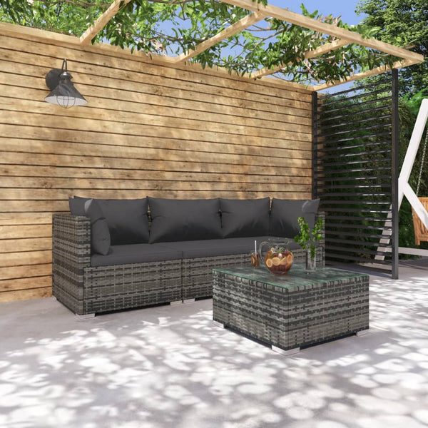  Pinewood Comfort : 4-Piece Garden Lounge Set with Plush Cushions