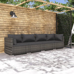 Rustic Pinewood Comfort: 4-Piece Garden Lounge Set with Plush Cushions