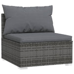 Rattan Tranquility in Grey: 5-Piece Garden Lounge Set with Plush Cushions