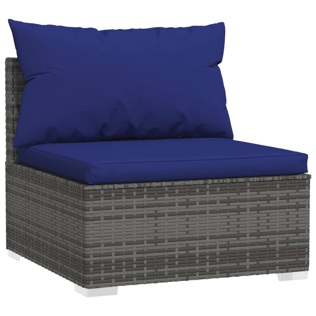 8 Piece Garden Lounge Set with Cushions Poly Rattan - 70×63×6cm