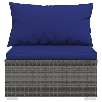 8 Piece Garden Lounge Set with Cushions Poly Rattan - 70×63×6cm