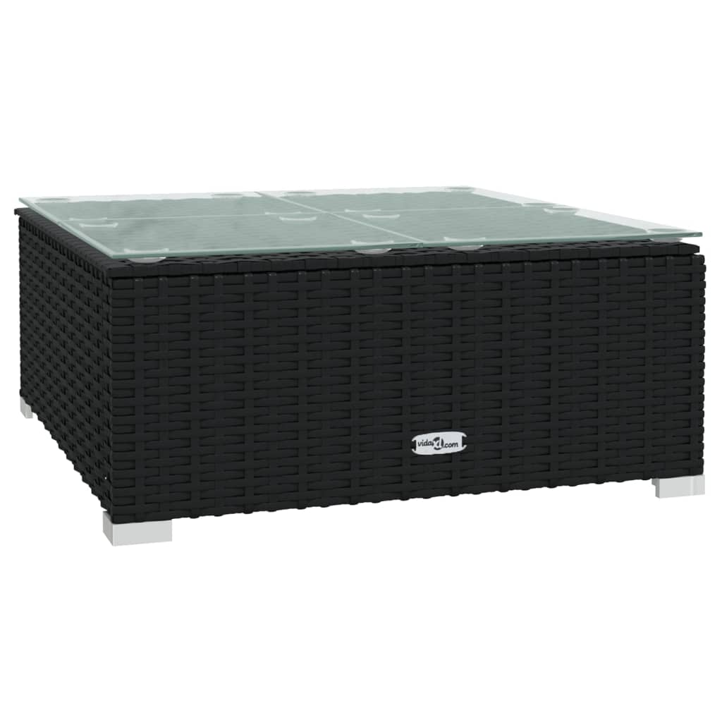 Noir Rattan Harmony: 8-Piece Garden Lounge Set in Black with Plush Cushions