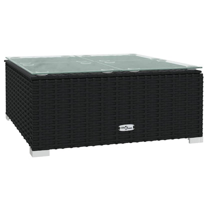 Noir Rattan Harmony: 8-Piece Garden Lounge Set in Black with Plush Cushions