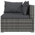 Grey Rattan : 7-Piece Garden Lounge Set with Plush Cushions