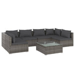Tranquil Rattan : 7-Piece Garden Lounge Set in Elegant Grey with Plush Cushions