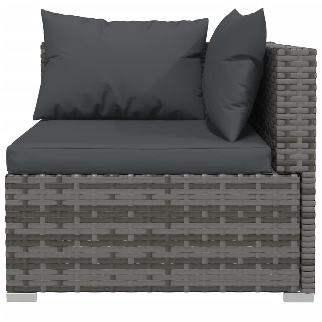 Grey Rattan Oasis: 8-Piece Garden Lounge Set with Plush Cushions