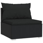 9 Piece Garden Lounge Set with Cushions Black Poly Rattan