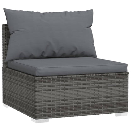 Contemporary Rattan Elegance: 10-Piece Garden Lounge Set in Elegant Grey with Plush Cushions