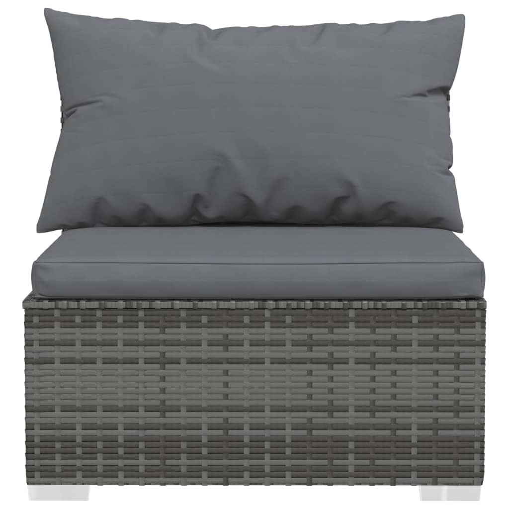 Contemporary Rattan Elegance: 10-Piece Garden Lounge Set in Elegant Grey with Plush Cushions