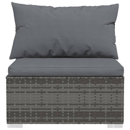 Contemporary Rattan Elegance: 10-Piece Garden Lounge Set in Elegant Grey with Plush Cushions