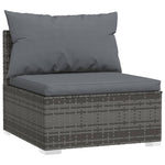 Urban Chic Comfort: 5-Piece Grey Poly Rattan Garden Lounge Set with Cushions