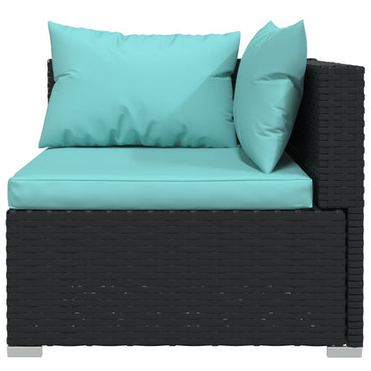 6 Piece Garden Lounge Set with Cushions Poly Rattan - 70×70×60.5cm