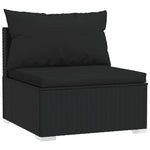 Noir Rattan: 8-Piece Black Poly Rattan Garden Lounge Set with Plush Cushions