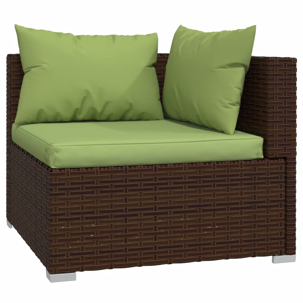 7 Piece Garden Lounge Set with Cushions Poly Rattan - 70×70×60.5cm