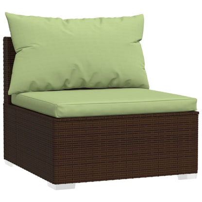 7 Piece Garden Lounge Set with Cushions Poly Rattan - 70×70×60.5cm