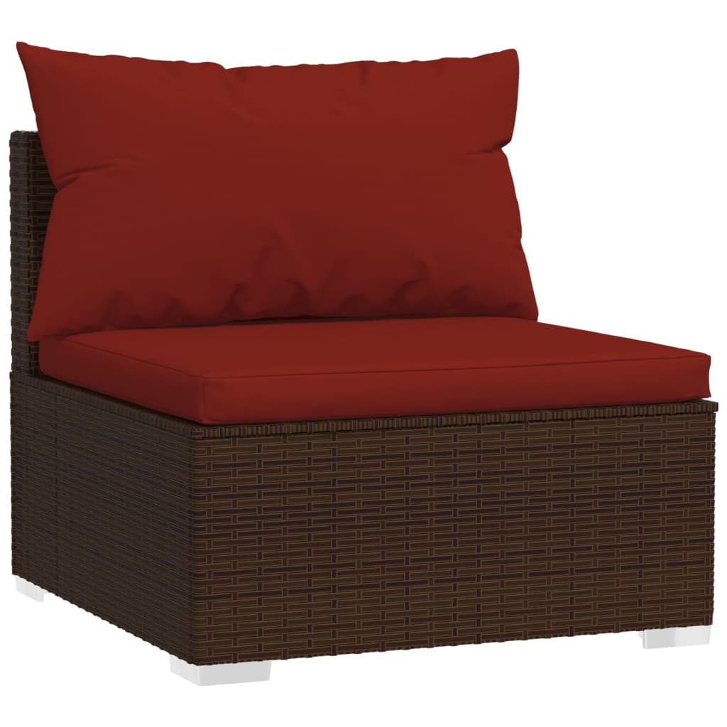 10 Piece Garden Lounge Set with Cushions Poly Rattan - 60×60×30cm