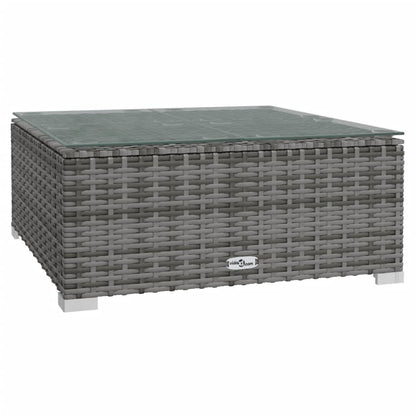 10 Piece Garden Lounge Set with Cushions Poly Rattan Grey - 60×60×30cm