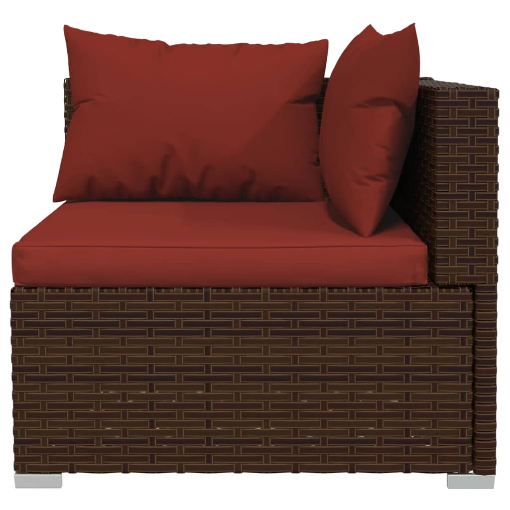 9 Piece Garden Lounge Set with Cushions Poly Rattan - 70×70×30cm