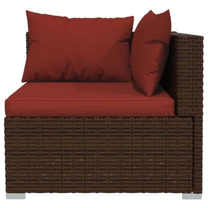 9 Piece Garden Lounge Set with Cushions Poly Rattan - 70×70×30cm