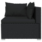 11 Piece Garden Lounge Set with Cushions Poly Rattan Black