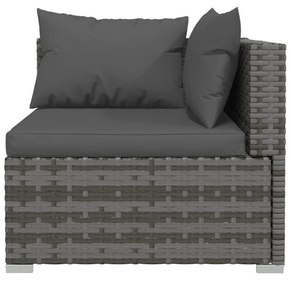 Elegant Grey Haven: 12-Piece Garden Lounge Set with Plush Cushions in Poly Rattan