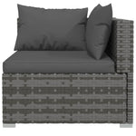 Elegant Grey Haven: 12-Piece Garden Lounge Set with Plush Cushions in Poly Rattan