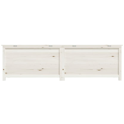 Outdoor Cushion Box White Solid Wood Fir