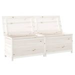 Outdoor Cushion Box White Solid Wood Fir