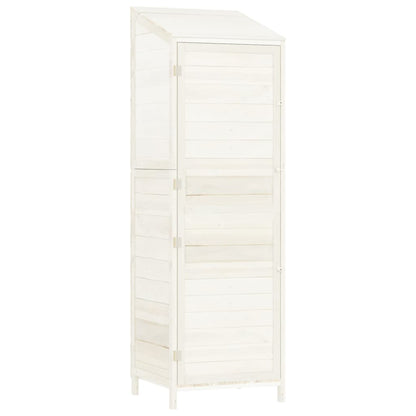 Garden Shed White Solid Wood Fir