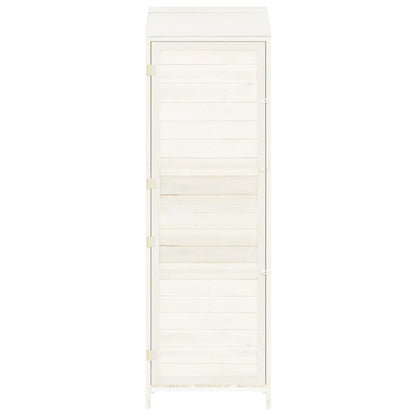 Garden Shed White Solid Wood Fir