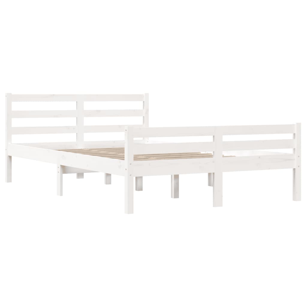 Bed Frame White Solid Wood Queen Size - 153×203cm