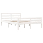 Bed Frame White Solid Wood Queen Size