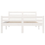 Bed Frame White Solid Wood Queen Size