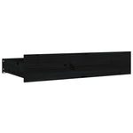 Queen Size Bed Frame in Black with Drawers and Solid Pine Wood Boho