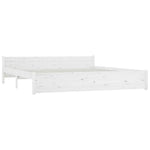 White King Bed Frame with Drawers Solid Pine Wood Storage Headboard