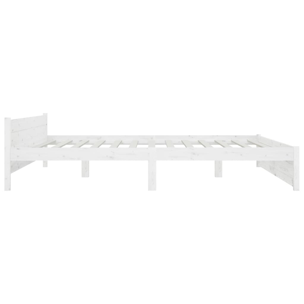 White King Bed Frame with Drawers Solid Pine Wood Storage Headboard