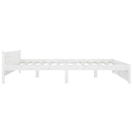 White King Bed Frame with Drawers Solid Pine Wood Storage Headboard