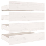 White King Bed Frame with Drawers Solid Pine Wood Storage Headboard