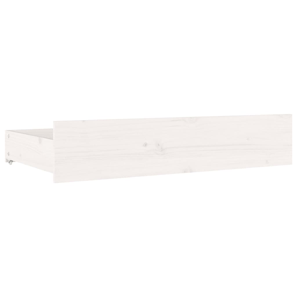 White King Bed Frame with Drawers Solid Pine Wood Storage Headboard