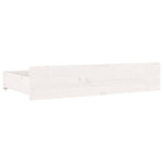 White King Bed Frame with Drawers Solid Pine Wood Storage Headboard