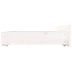 White King Bed Frame with Drawers Solid Pine Wood Storage Headboard