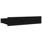 Black King Bed Frame with Drawers Solid Pinewood Sturdy Slats Headboard